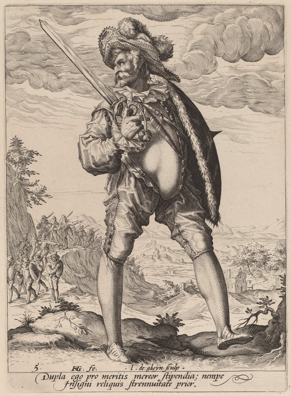 Szabványhordozó alkotó: Jacques de Gheyn II after Hendrik Goltzius