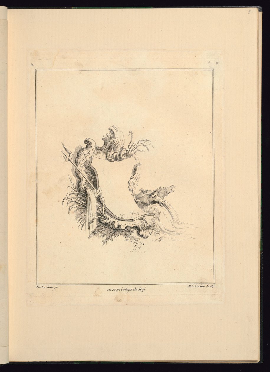 Tengert idéző Cartouche dizájn alkotó: Jacques de Lajoüe
