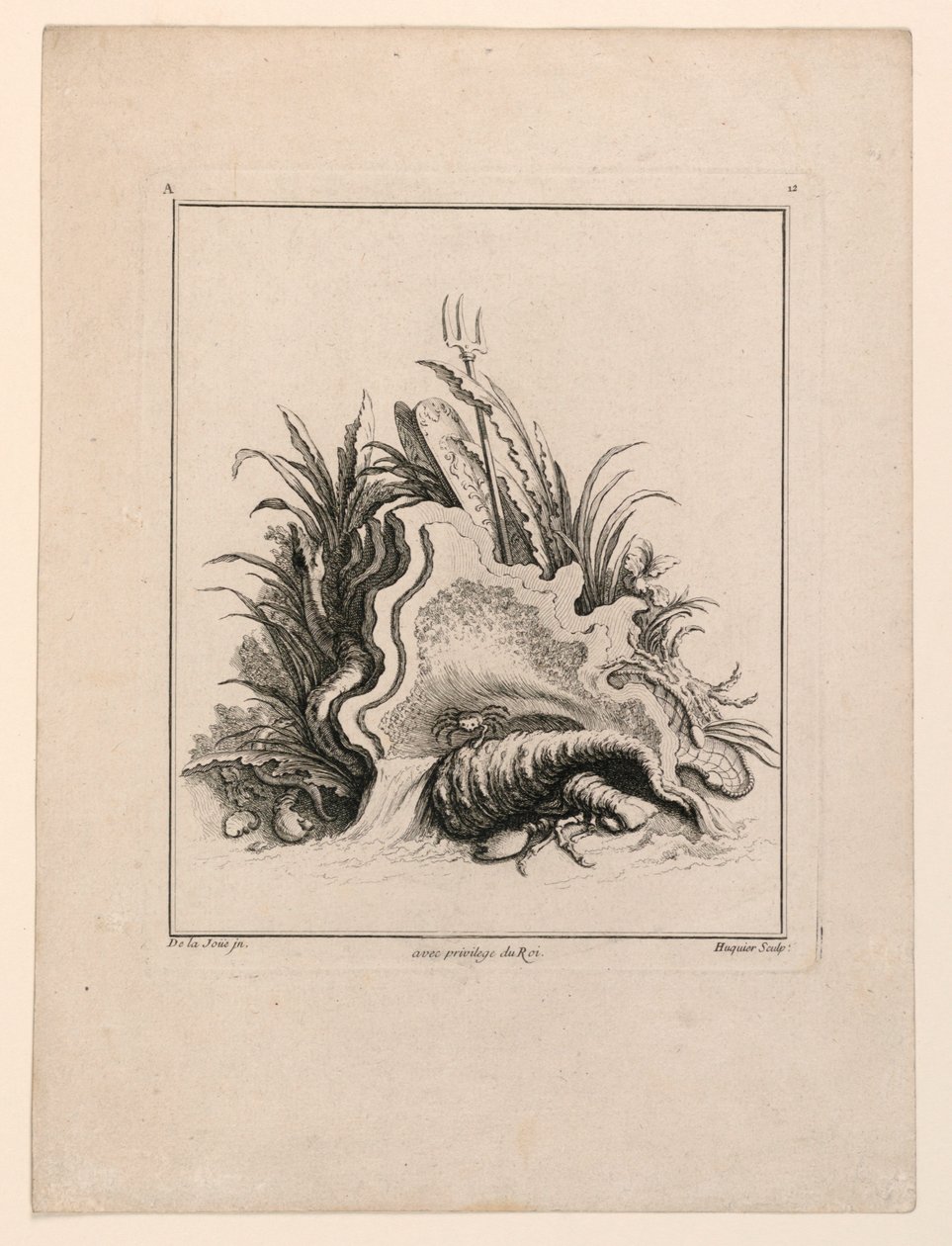 Escutcheon, a "Recueil Nouveau de Differens Cartouche"-ból alkotó: Jacques de Lajoüe