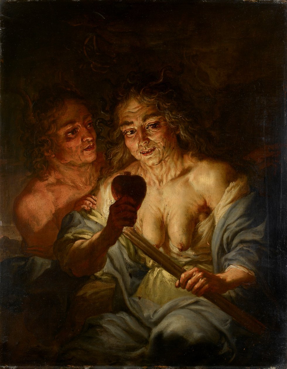 Szívet tartó öregasszony: „Irigység”, c1642 alkotó: Jacques de l