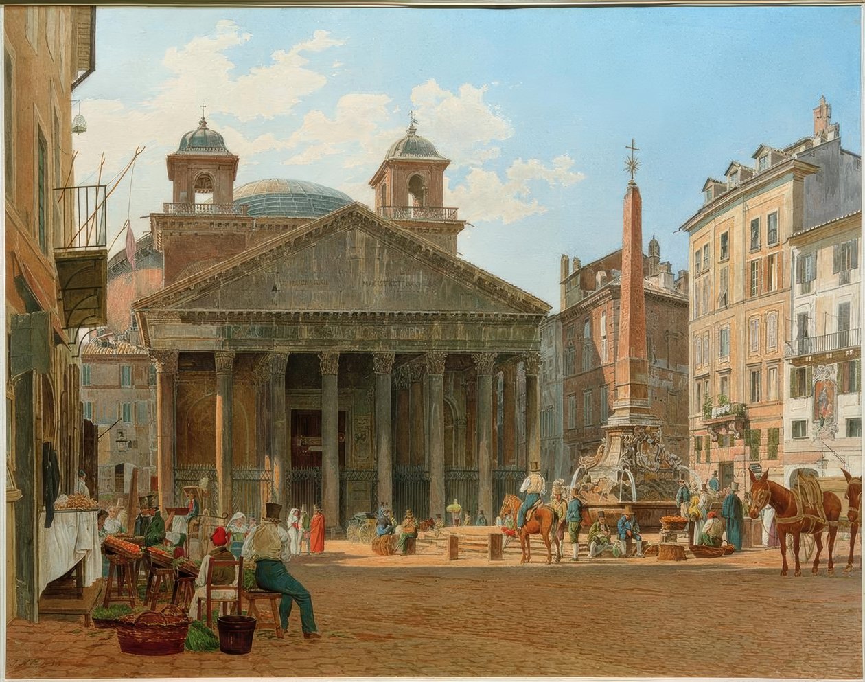 Das Pantheon und die Piazza della Rotonda in Rom alkotó: Jakob Alt