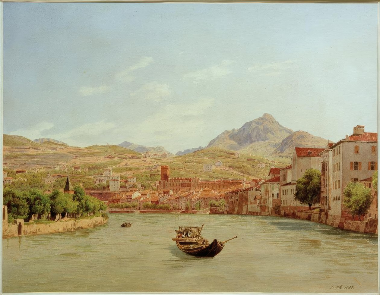 Trento az Adige hídtól alkotó: Jakob Alt