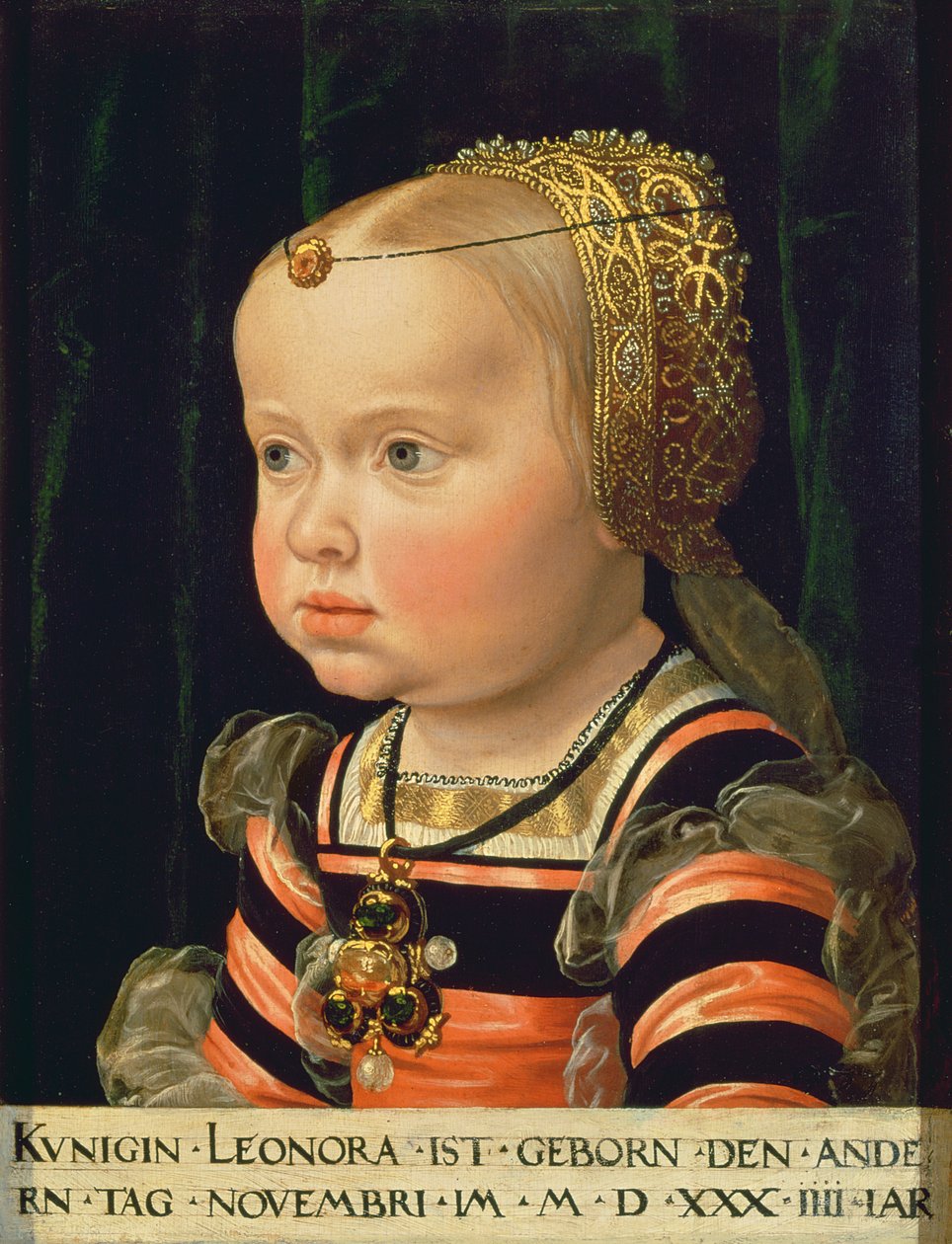 Mantuai Eleonóra főhercegnő (1534-94), két éves (panel) alkotó: Jakob Seisenegger
