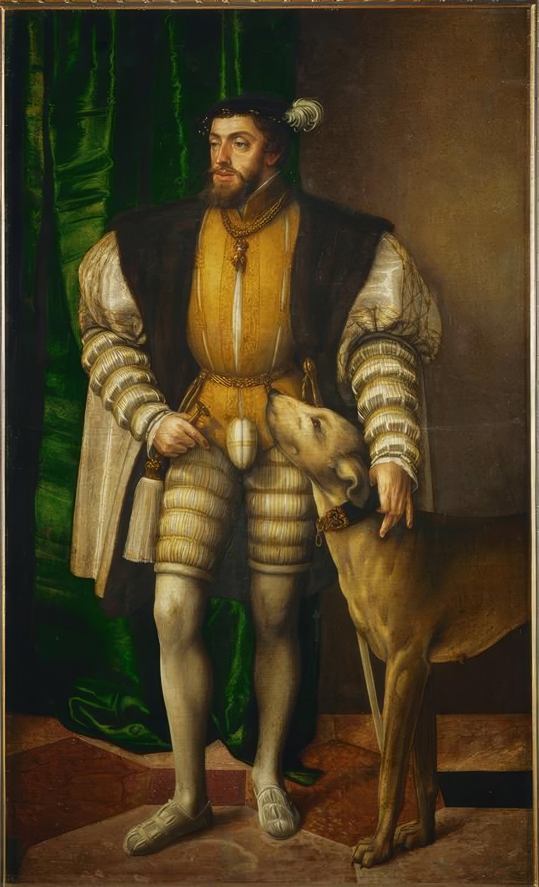 V. Károly császár ulmeri masztiffjával alkotó: Jakob Seisenegger