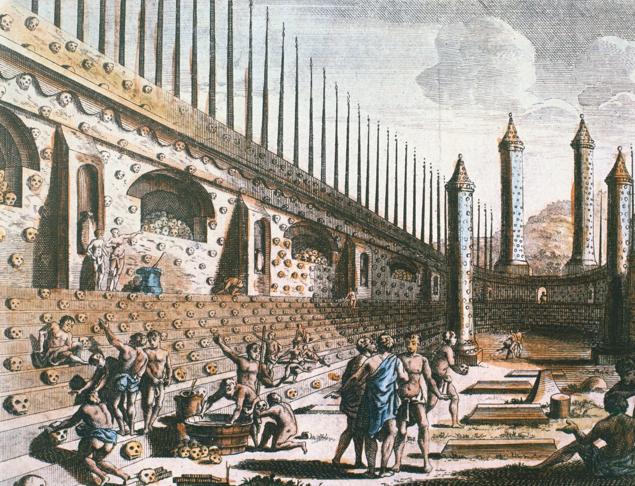 Emberi koponyák fala, Templo Mayor, Tenochtitlan alkotó: Jakob van der Schley