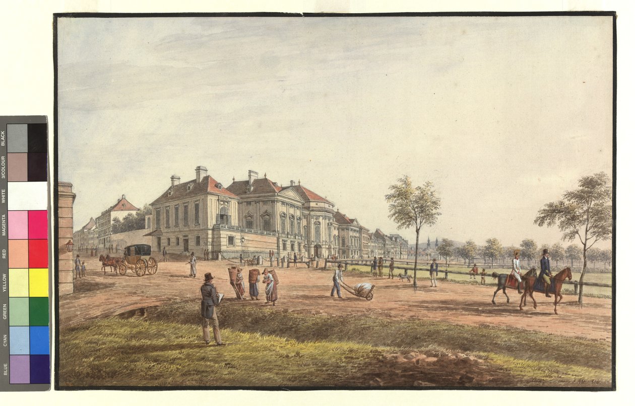 Az Auersperg-palota a Josefstadt Glacison alkotó: Jakob Alt