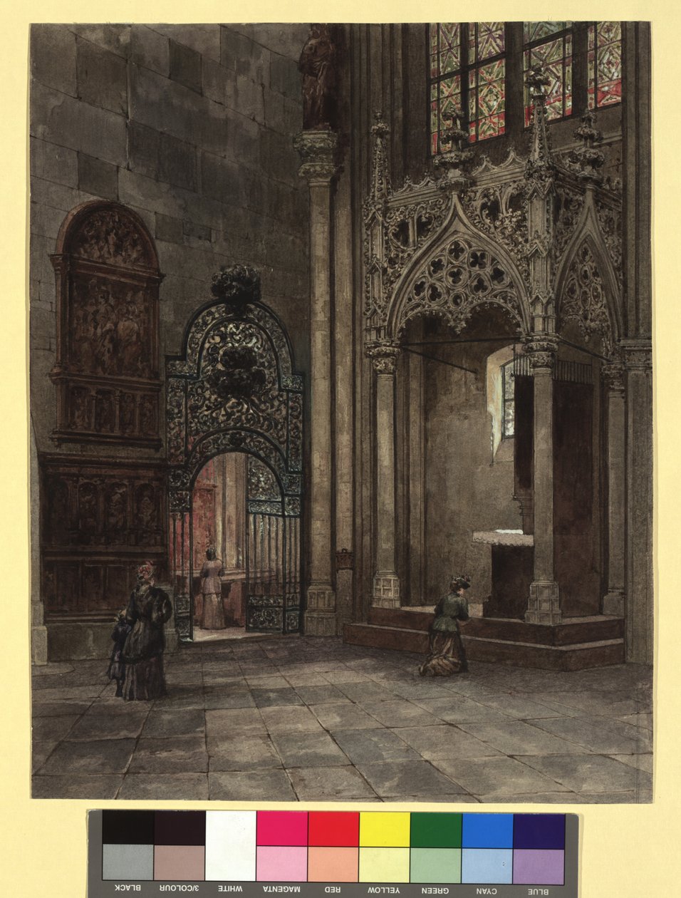 Gótikus baldachin a Szent István-templomban, a Keresztkápolna előtt alkotó: Jakob Alt