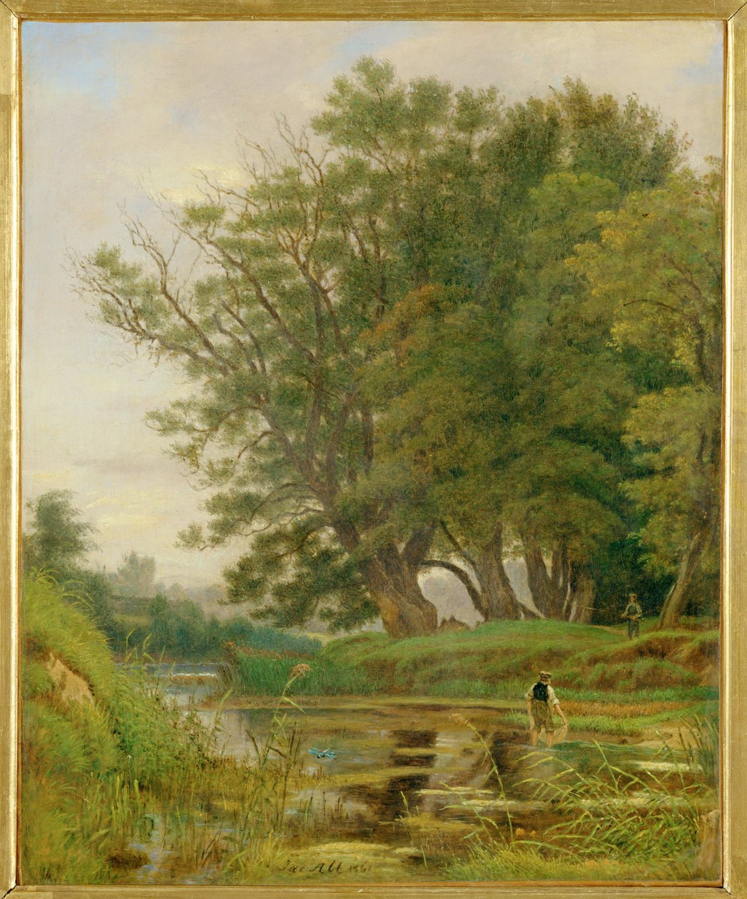 Praterlandschaft - Tájkép a Práter kertben, Bécs ... (festmény, vászon) alkotó: Jakob Alt