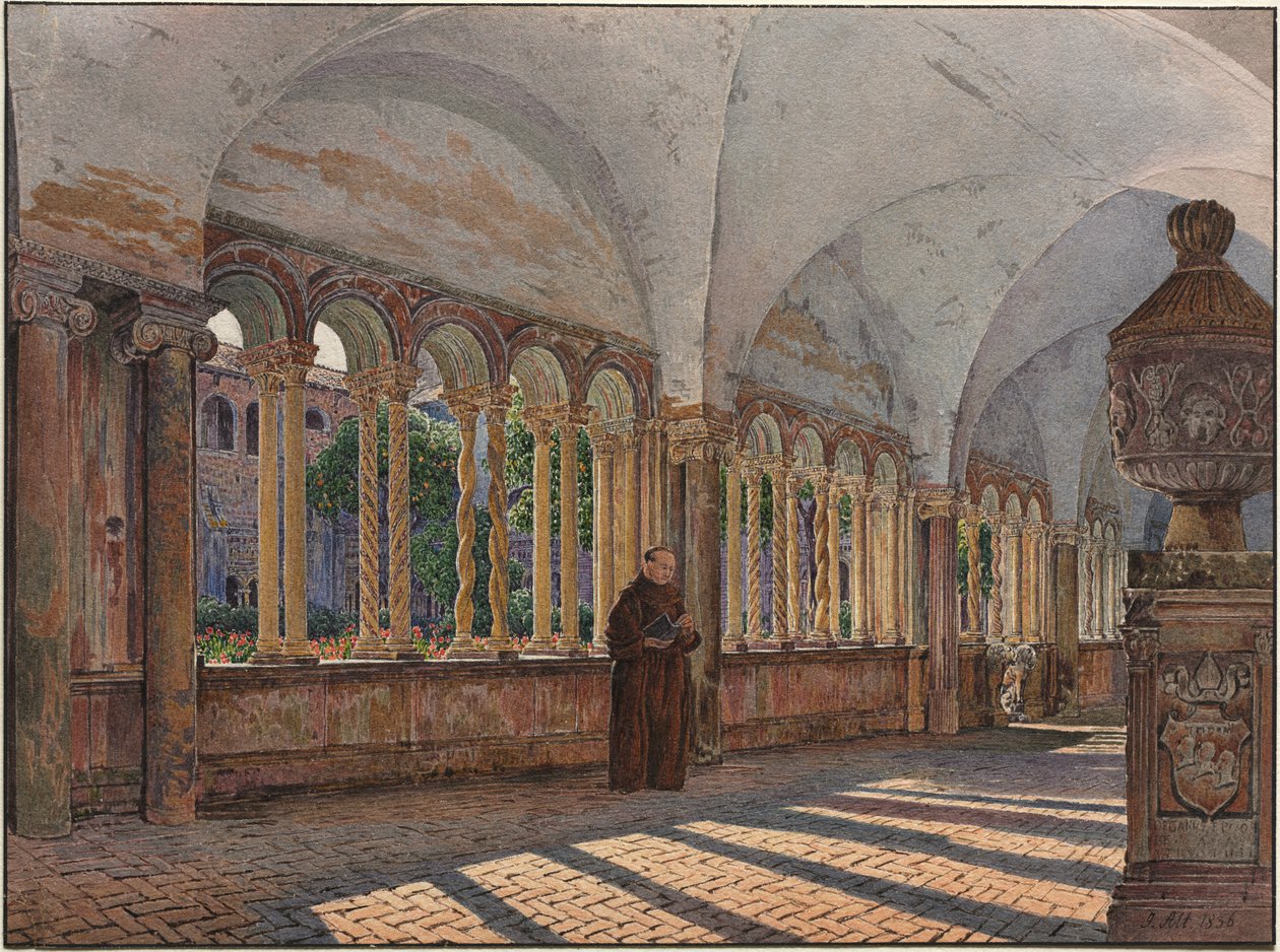 Kilátás a San Giovanni kolostorra Lateranoban, Rómában alkotó: Jakob Alt