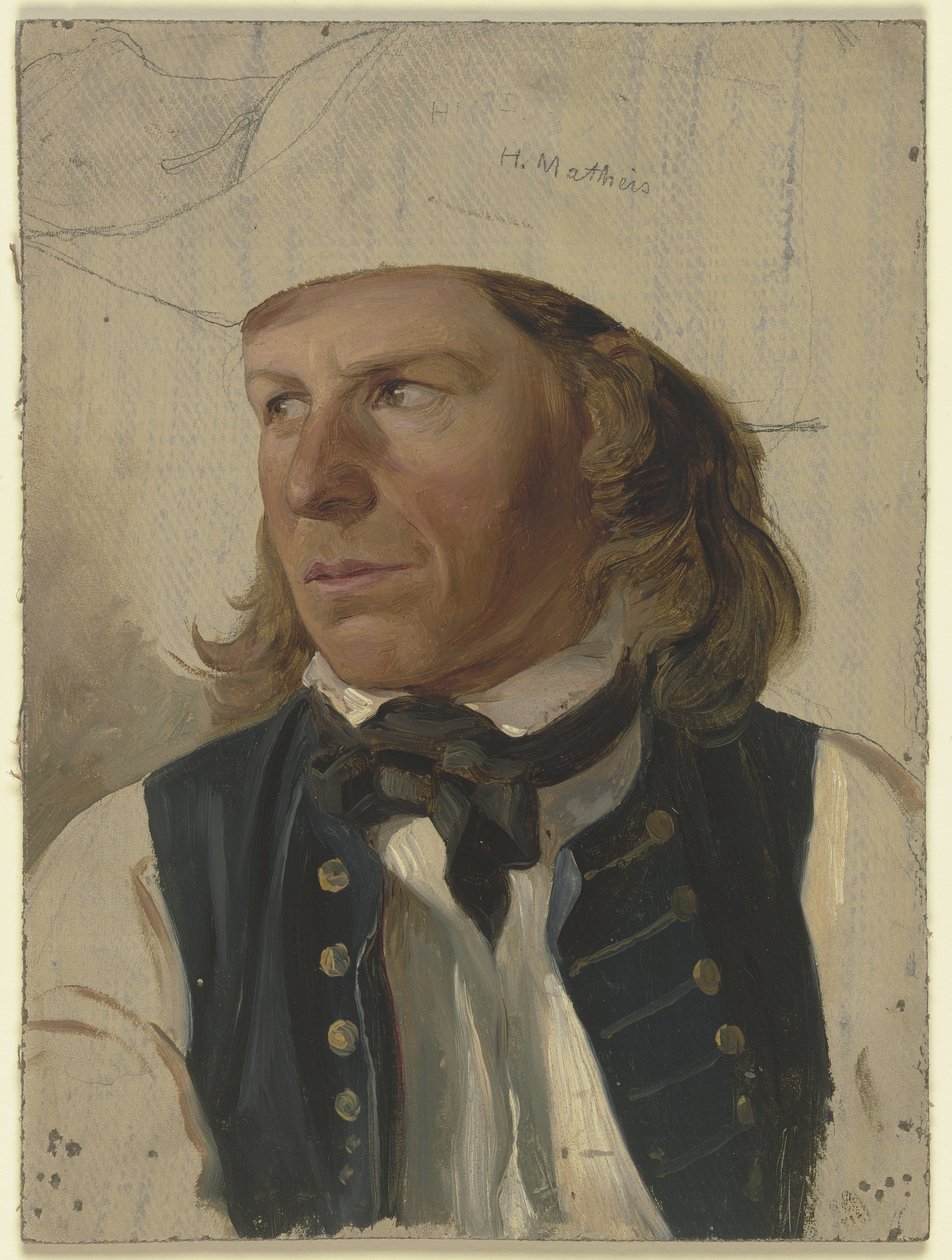 Fiatal paraszt kék mellényben alkotó: Jakob Becker