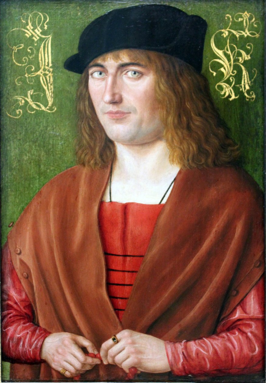 Német: Bildnis des Jörg Kötzler, 1499 A 28 éves nürnbergi polgár, Jörg Ketzler portréja.
  (1471-1529) alkotó: Jakob Elsner
