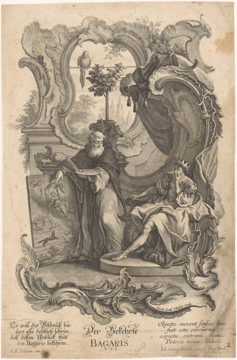 Bagaris a megtérő Der Bekehrte Bagaris (cím a tárgyon) Apelles és Bagaris (sorozat címe) alkotó: Jakob Gottlieb Thelott