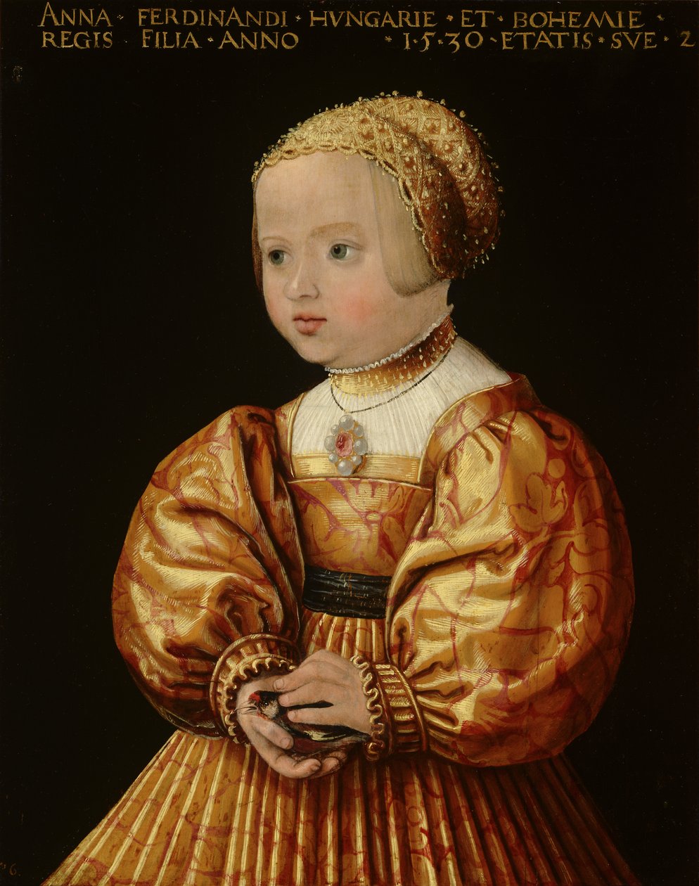 Ausztriai Anna kétéves portréja, 1530 alkotó: Jakob Seisenegger