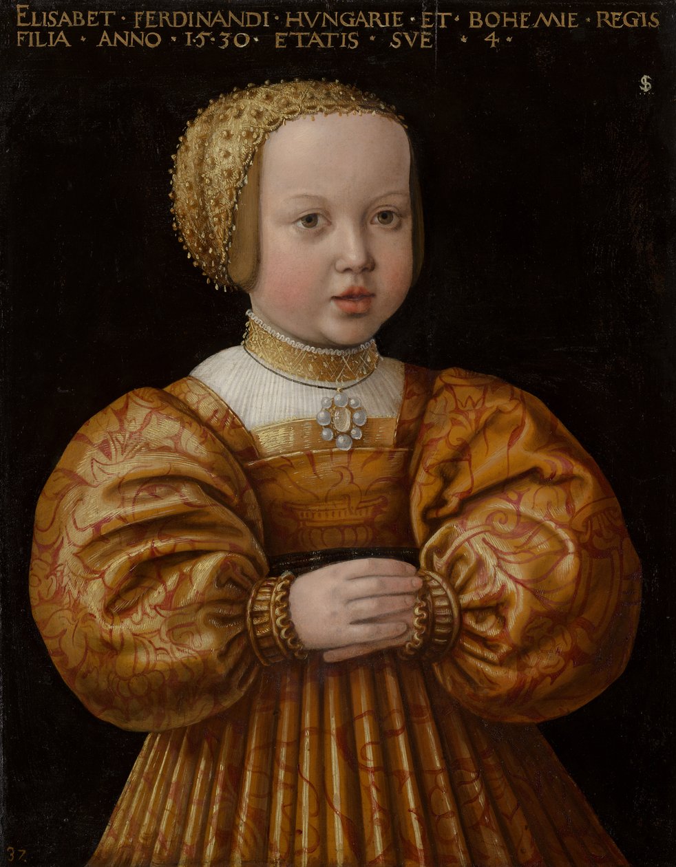 Négy éves osztrák Erzsébet portréja, 1530 alkotó: Jakob Seisenegger