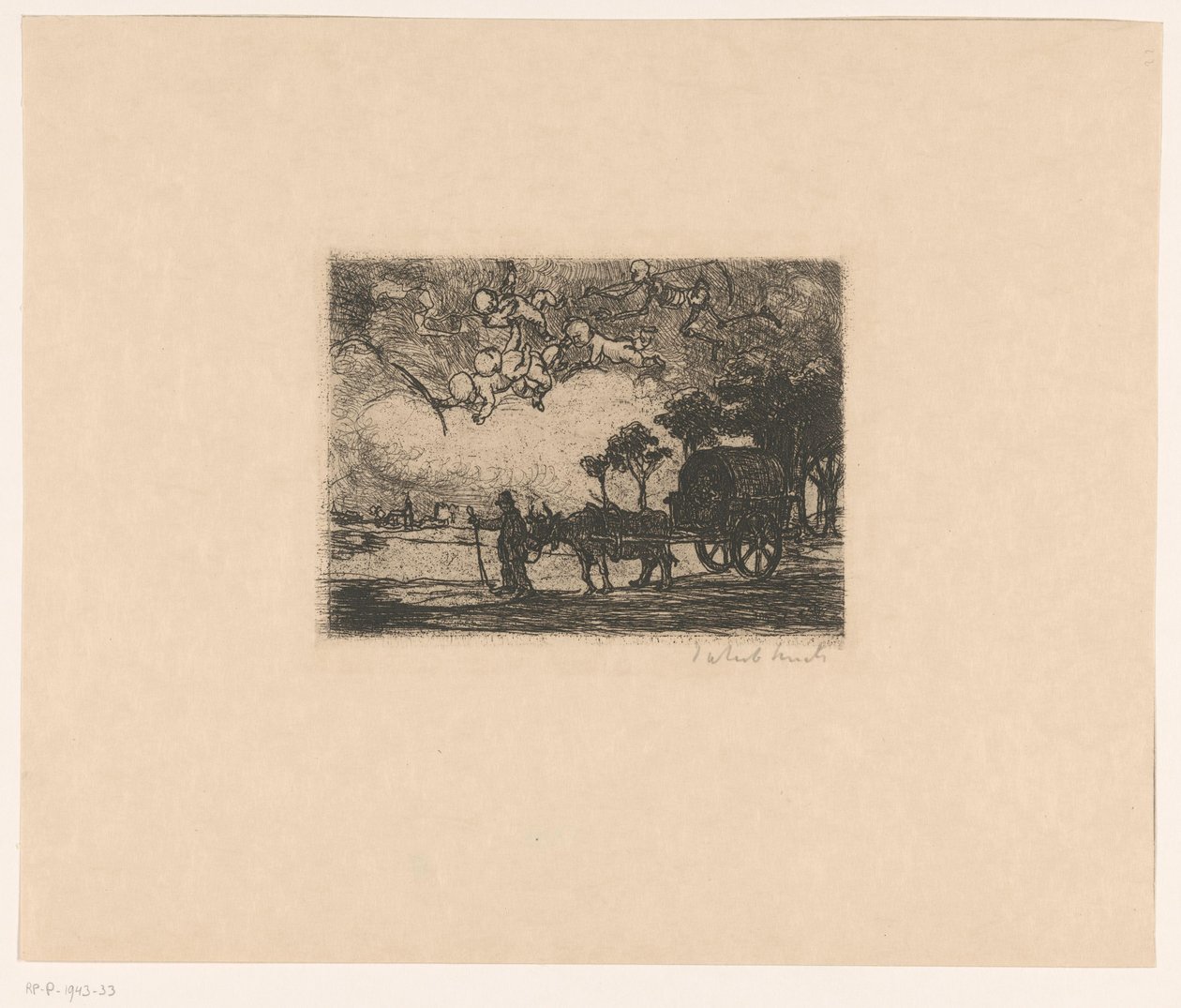 Repülés Egyiptomba (cím a tárgyon) alkotó: Jakob Smits (signed by artist)