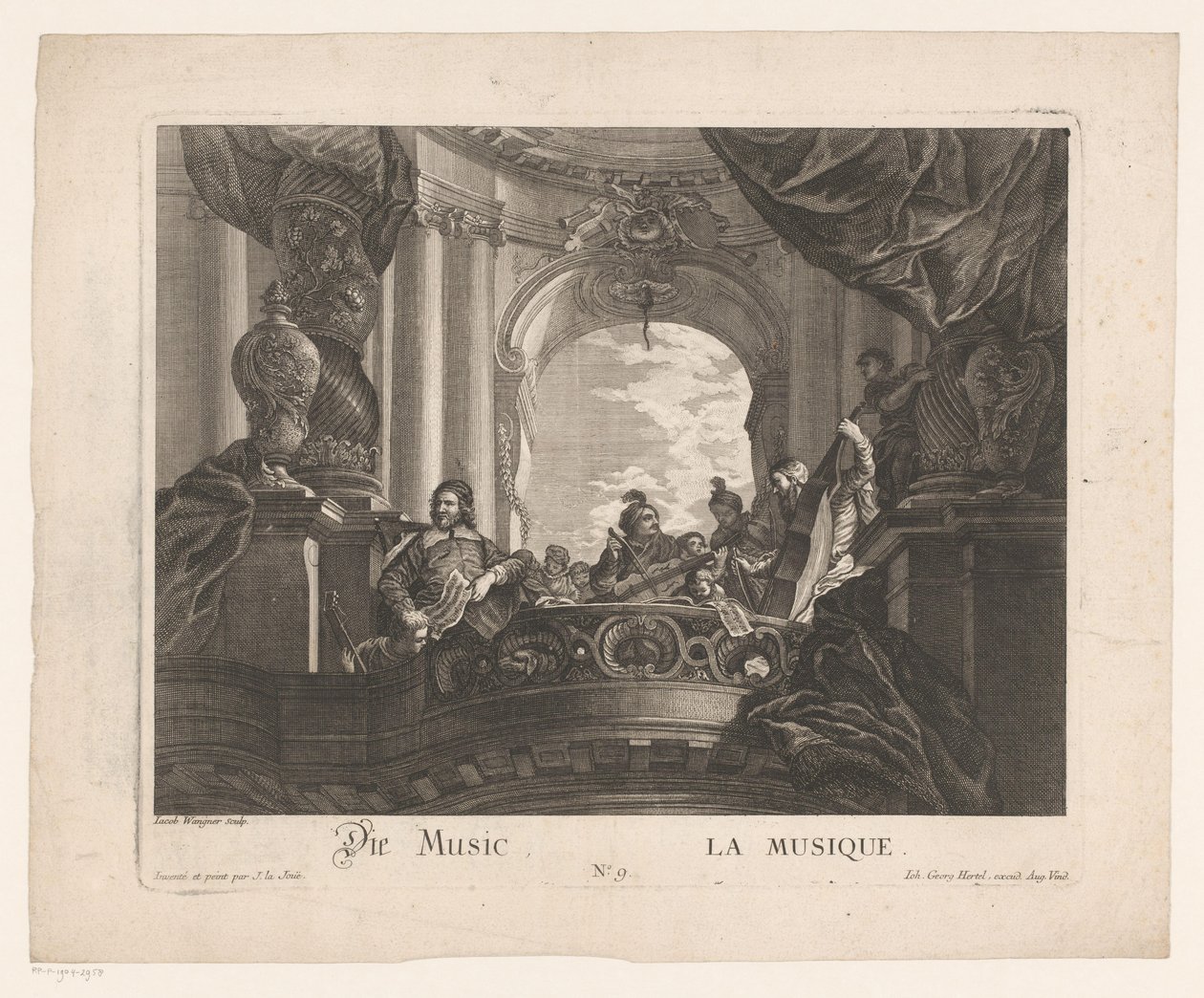 Allegória a zenére Die Music / La musique (cím a tárgyon) Allegorikus ábrázolások (sorozat címe) alkotó: Jakob Wangner