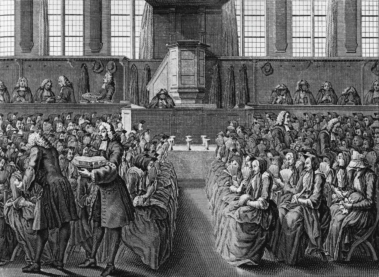 Anabaptisták vacsorája Jacobus van der Schley (1715-1779) metszete a világ minden népének vallási szertartásairól és szokásairól alkotó: Jakob van der Schley