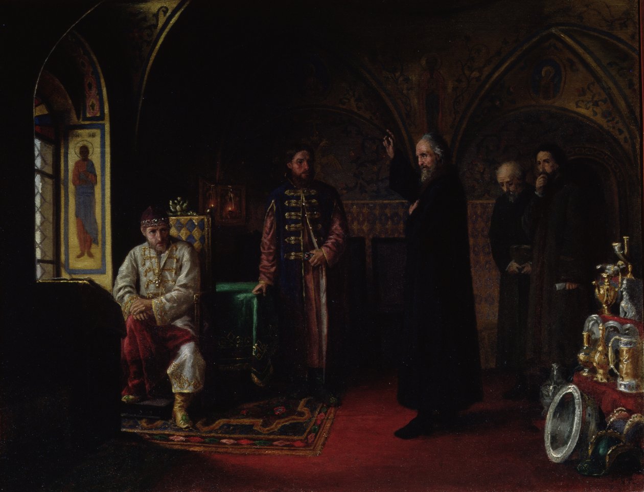 Fülöp moszkvai metropolita (1507-90) Rettegett Iván cárral (1530-84) alkotó: Jakov Prokopyevich Turlygin