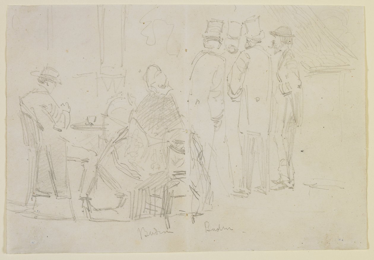 Baden-Baden, 1858 (ceruza törtfehér szőtt papíron) alkotó: James Abbott McNeill Whistler
