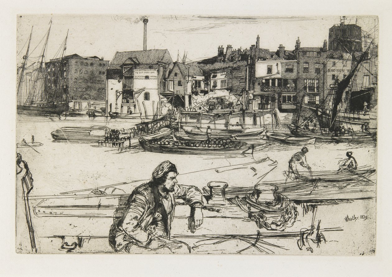 Black Lion Wharf, 1859 alkotó: James Abbott McNeill Whistler
