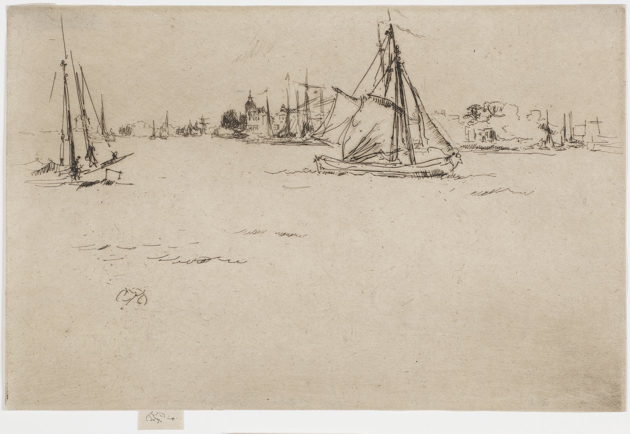 Dordrecht, 1894 (rézkarc papírra) alkotó: James Abbott McNeill Whistler