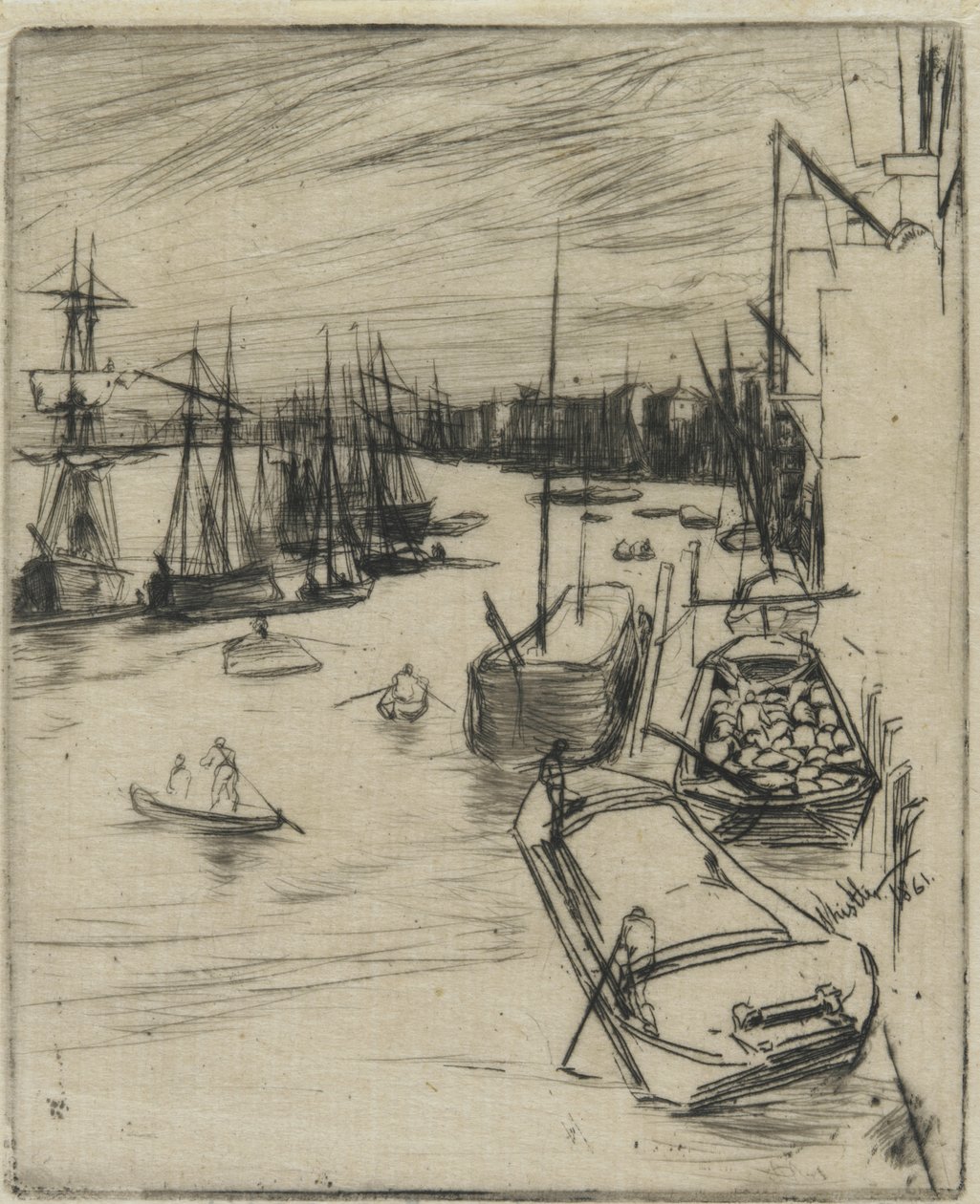 Little Wapping, 1861 (rézkarc papírra) alkotó: James Abbott McNeill Whistler