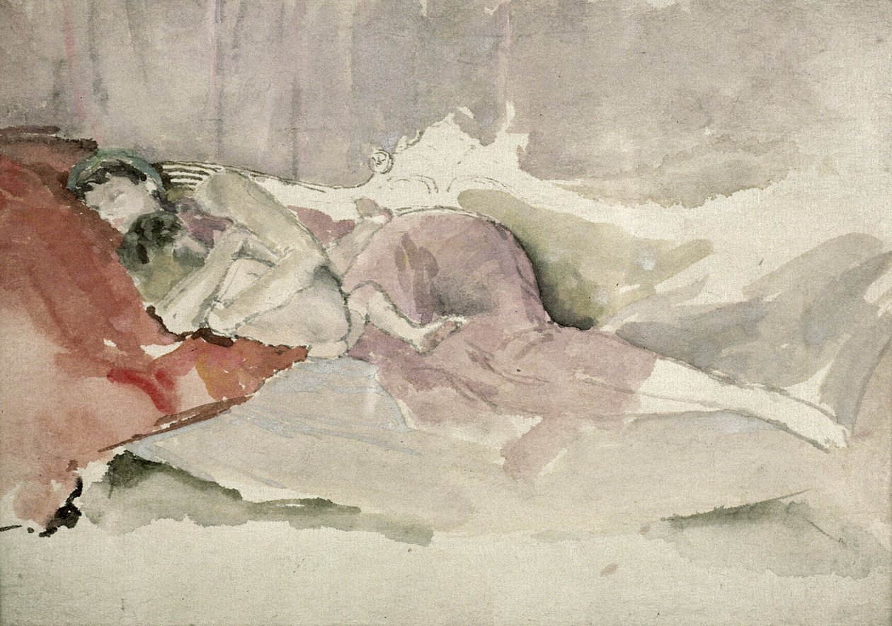 Anya és gyermeke a kanapén alkotó: James Abbott McNeill Whistler