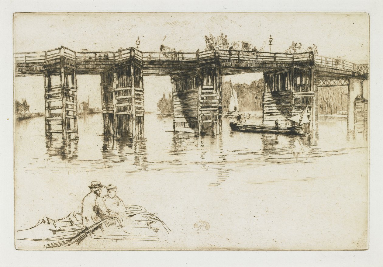 Old Putney Bridge, 1879 alkotó: James Abbott McNeill Whistler