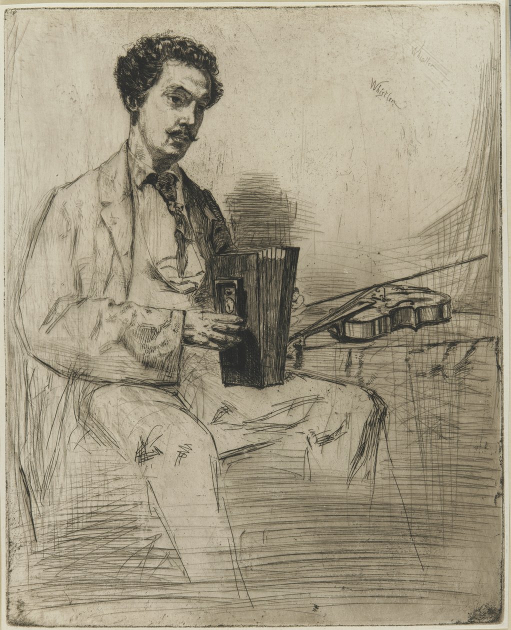 Ross Winans, 1861 körül (metszet, papír) alkotó: James Abbott McNeill Whistler