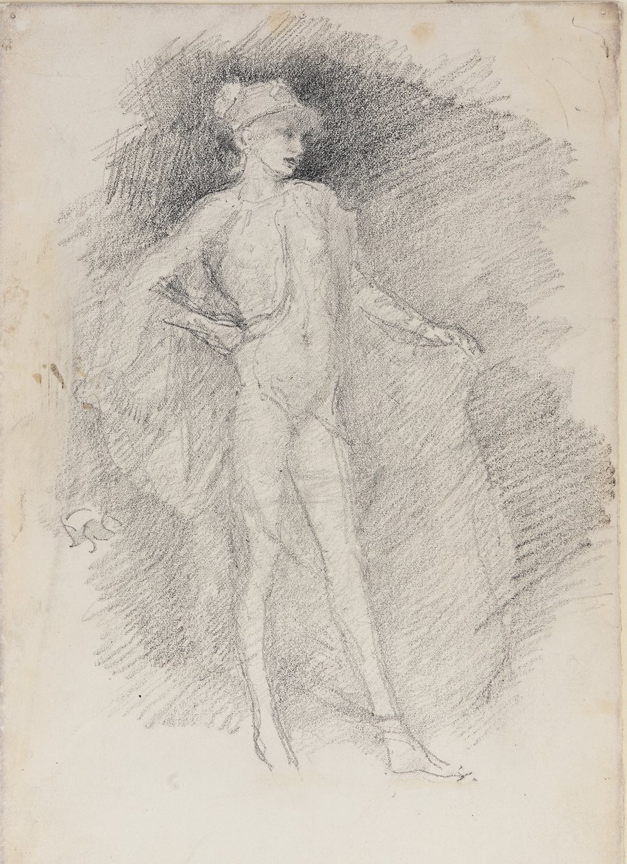 Álló ábra, 1890 körül (kréta litográfiai transzferpapíron) alkotó: James Abbott McNeill Whistler