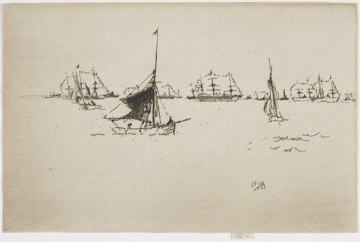 A flotta – Este, 1887 (rézkarc papírra) alkotó: James Abbott McNeill Whistler