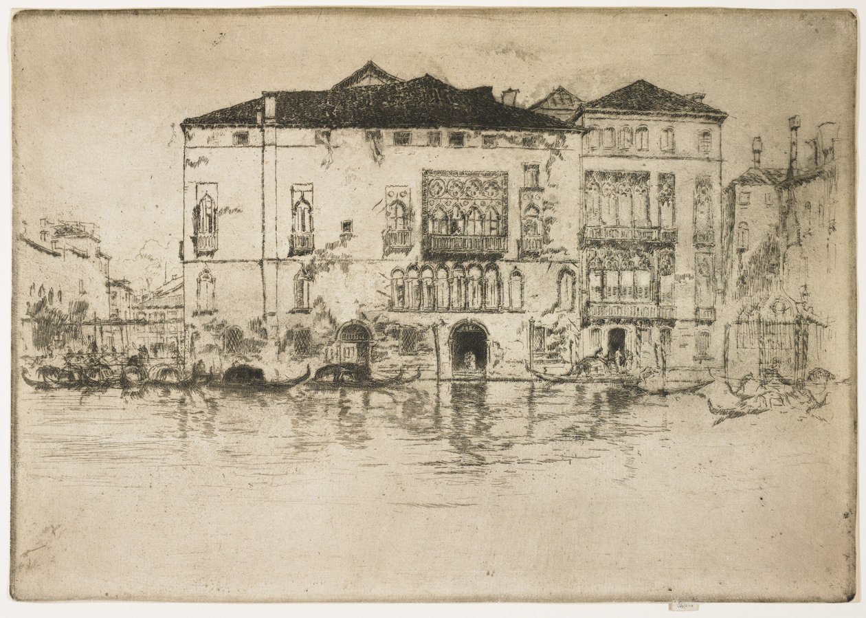 A paloták az első velencei díszletből, 1879-1880 alkotó: James Abbott McNeill Whistler