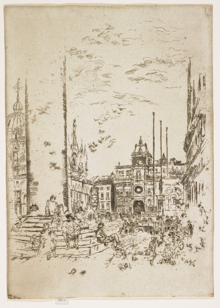 A Piazetta, tábla a Második Velencei sorozat vagy Huszonhat metszet, 1879-1880 című kötetből. alkotó: James Abbott McNeill Whistler