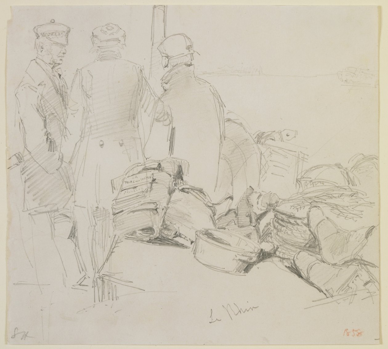 A Rajna, 1858 (ceruza, fehér papír) alkotó: James Abbott McNeill Whistler