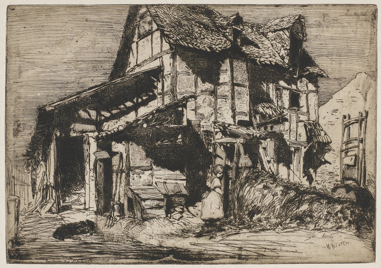 A nem biztonságos bérház, 1858 (rézkarc papírra) alkotó: James Abbott McNeill Whistler
