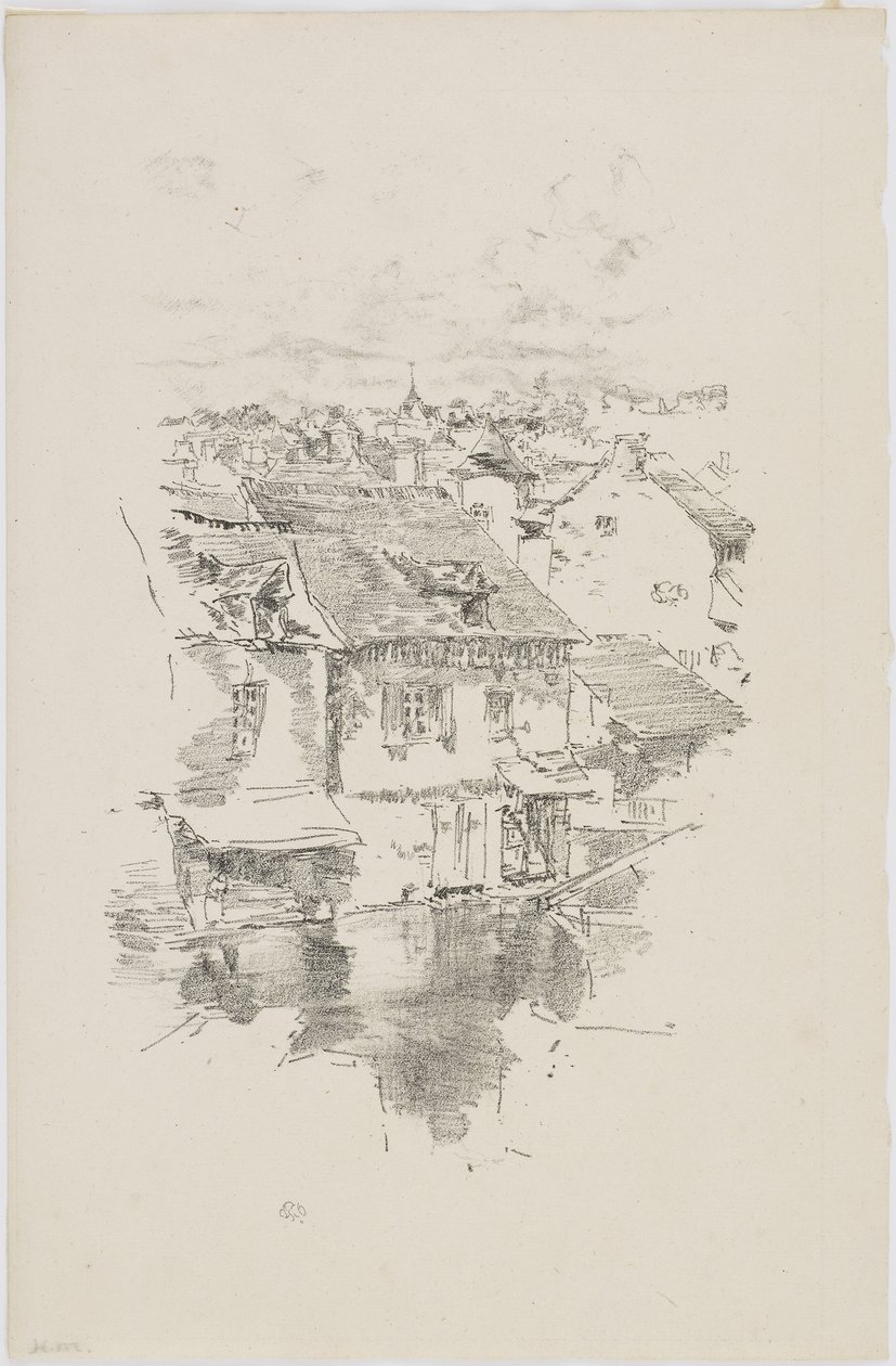 Vitre: Vitre: A csatorna, 1893 (litó, papír) alkotó: James Abbott McNeill Whistler