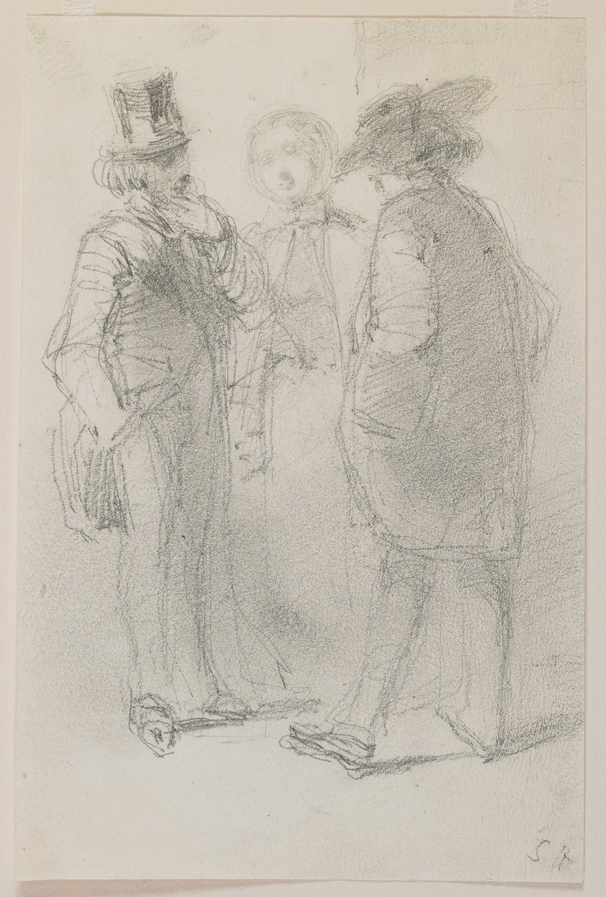 Whistler barátokkal, 1858 (ceruza fehér papíron) alkotó: James Abbott McNeill Whistler