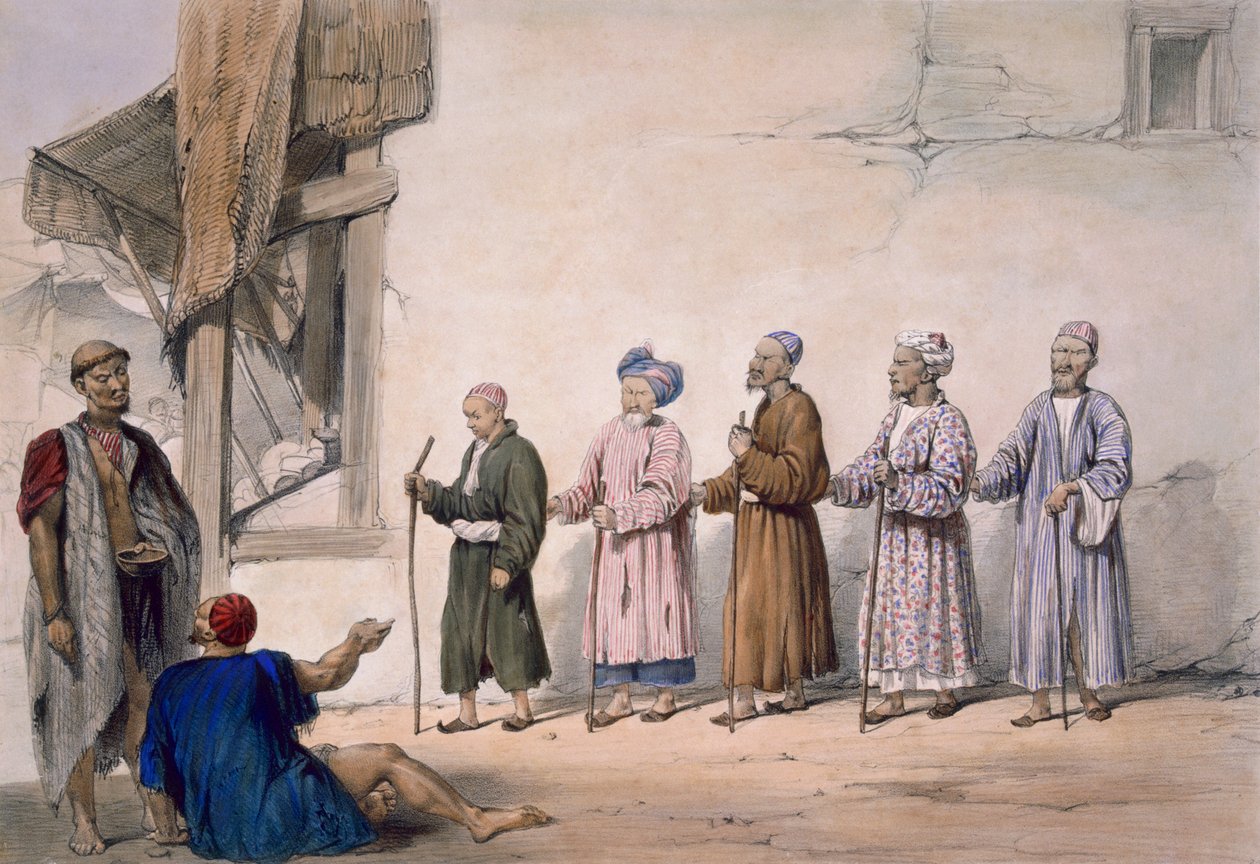 Vak koldusok sora, Cabul, 1843 alkotó: James Atkinson