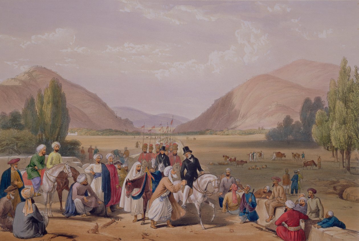 A bejárat Caubulba Killa-Kazee-ból, a "Sketches in Afghaunistan" című művéből, Charles Haghe (1810-88) és Louis Haghe (1806-85) metszete, Henry Graves, 1842 alkotó: James Atkinson