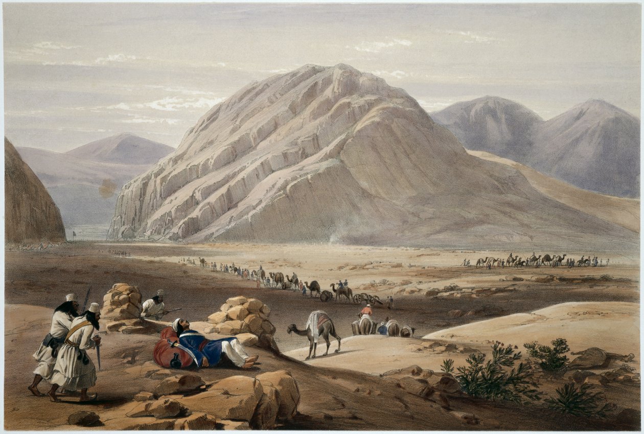 Kilátás a Baba-Naunee-hegyre, a "Sketches in Afghaunistan" című művéből, Charles Haghe (1810-88) és Louis Haghe (1806-85) metszete, Henry Graves, 1842 alkotó: James Atkinson