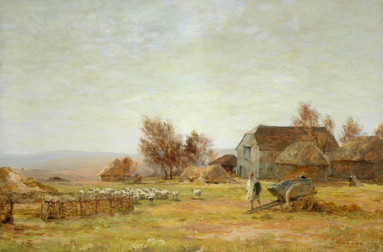 Egy bárányfarm a South Downsban, 1906 alkotó: James Aumonier