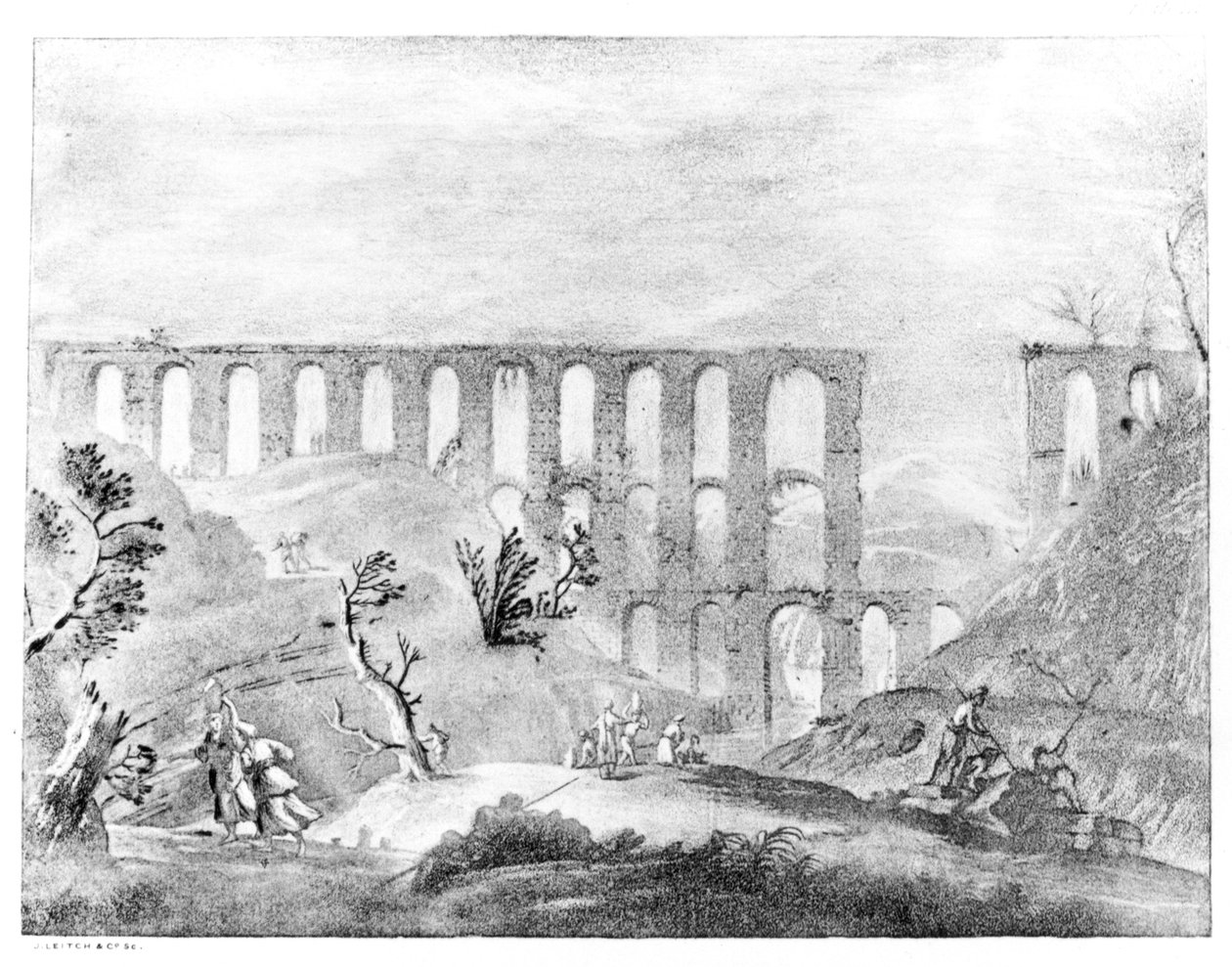 Vízvezeték az algériai Cherchellben, a „Travels in the Footsteps of Bruce” című filmből, 1877 alkotó: James Bruce
