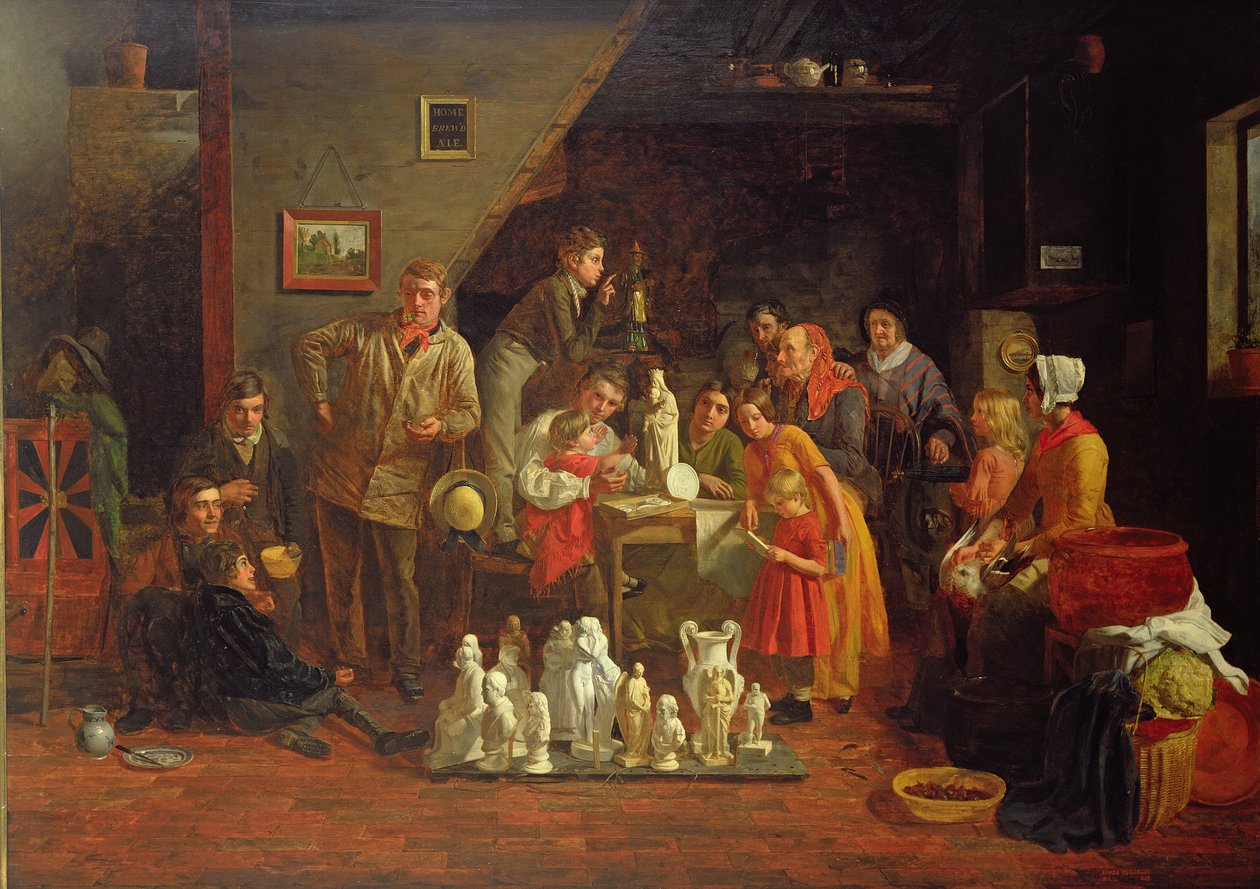 Olasz kép - Fiúk egy út menti sörözőben, 1849 alkotó: James Collinson