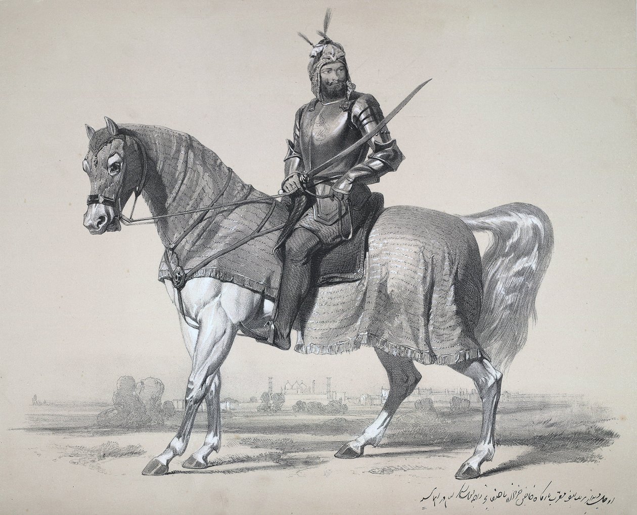 Raja Lal Singh, aki az első angol-szikh háborúban (1845-46) vezette a szikh erőket a britek ellen, és 1846. február 10-én vereséget szenvedett a Sobraon-i csatában. A Lahore-i békeszerződés után Sir Henry Lawrence-t nevezték ki brit rezidensnek és Lal Sing alkotó: James Duffield Harding