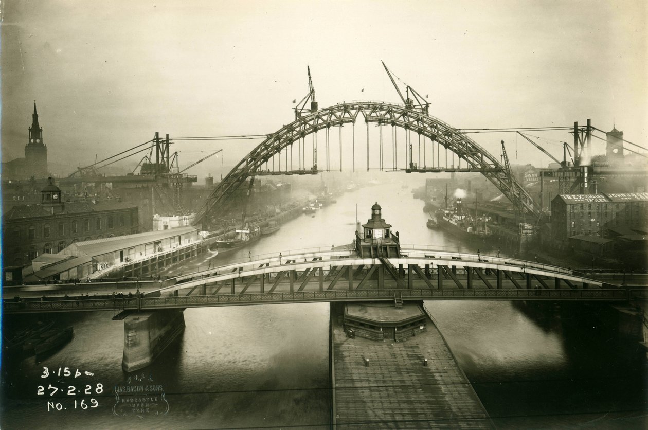 A Tyne-híd épül, 1928. február 27 alkotó: James Geddie