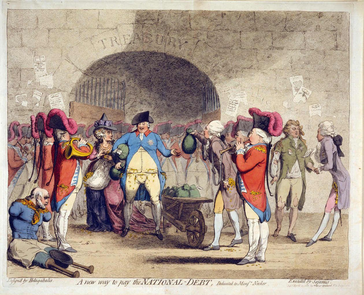Az államadósság fizetésének új módja, kocsma. 1786. április 21. (kézzel színezett metszet) alkotó: James Gillray