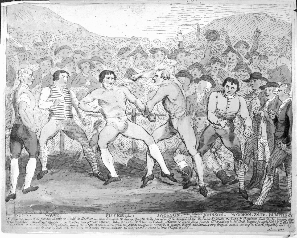 Thomas Futrell és John Jackson ökölvívó mérkőzése, 1788. június 9 alkotó: James Gillray