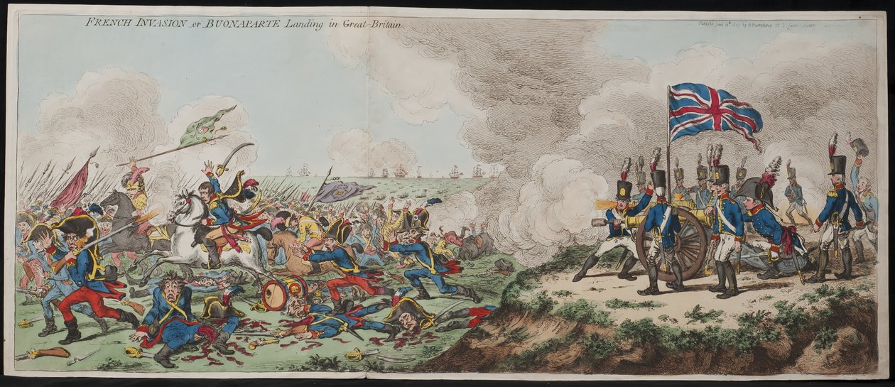 Francia invázió – vagy Buonaparte partraszállás Nagy-Britanniában alkotó: James Gillray