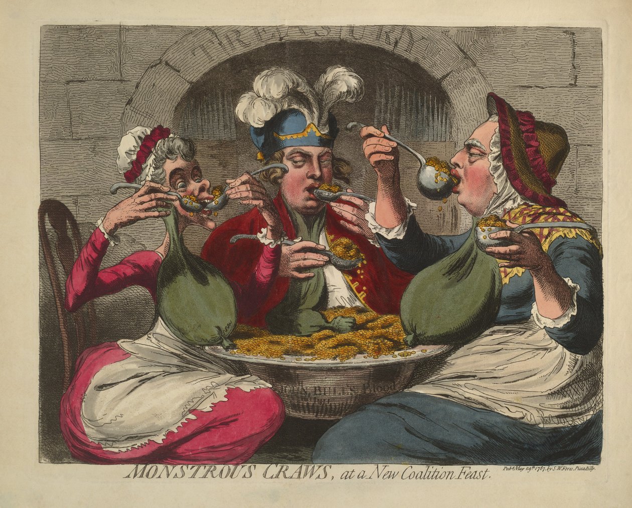 Monstrous Craws, egy új koalíció ünnepén, kocsmában. 1787 (kézzel színezett metszet) alkotó: James Gillray