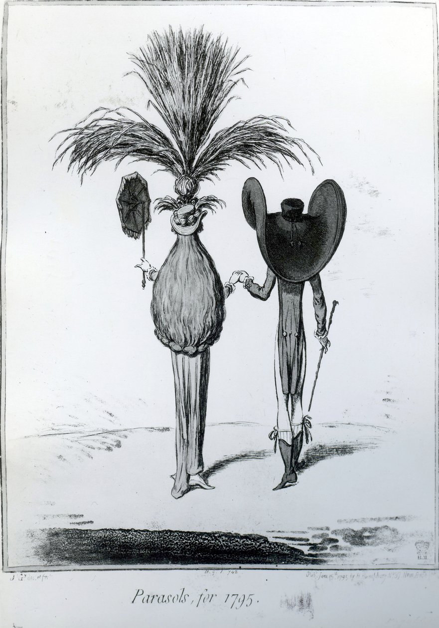 Napernyők, 1795-re, alkotó: James Gillray